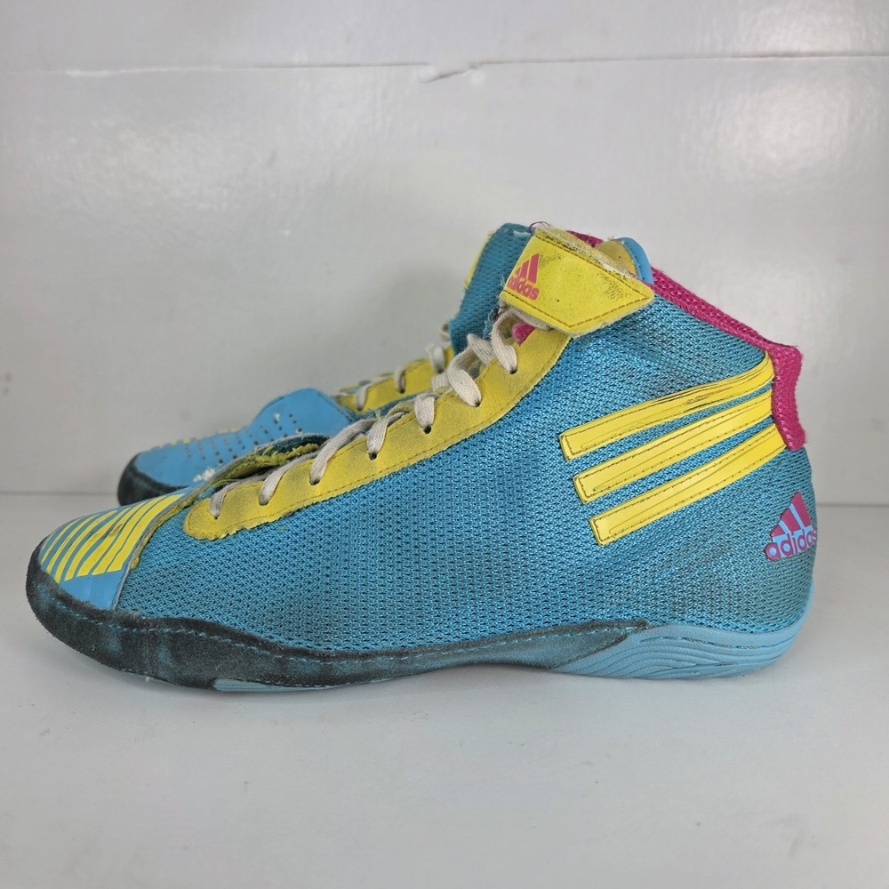 2012 Adidas Adizero Sydney Rare Wrestling Shoes Size 9 Teal Boxing MMA No Zipper - Picture 3 of 8